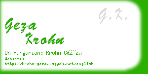 geza krohn business card